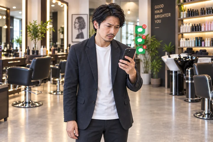 メッセージと予約対応に追われる担当者