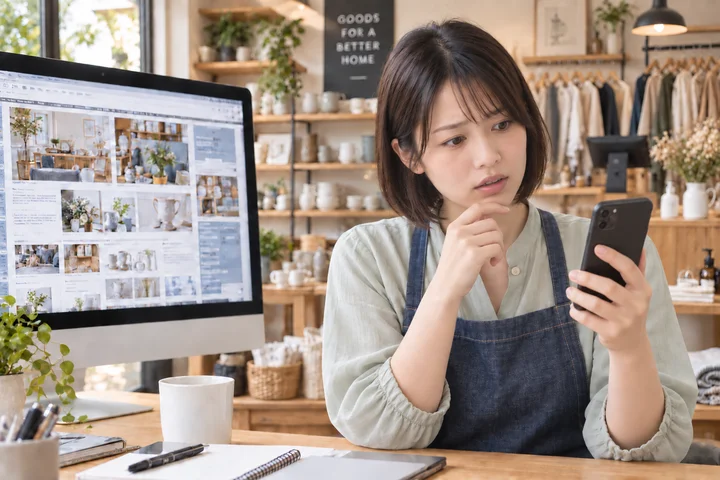 古いホームページの表示に困っている店主